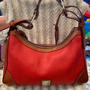Dooney & Bourke red zipper medium  hobo bag.